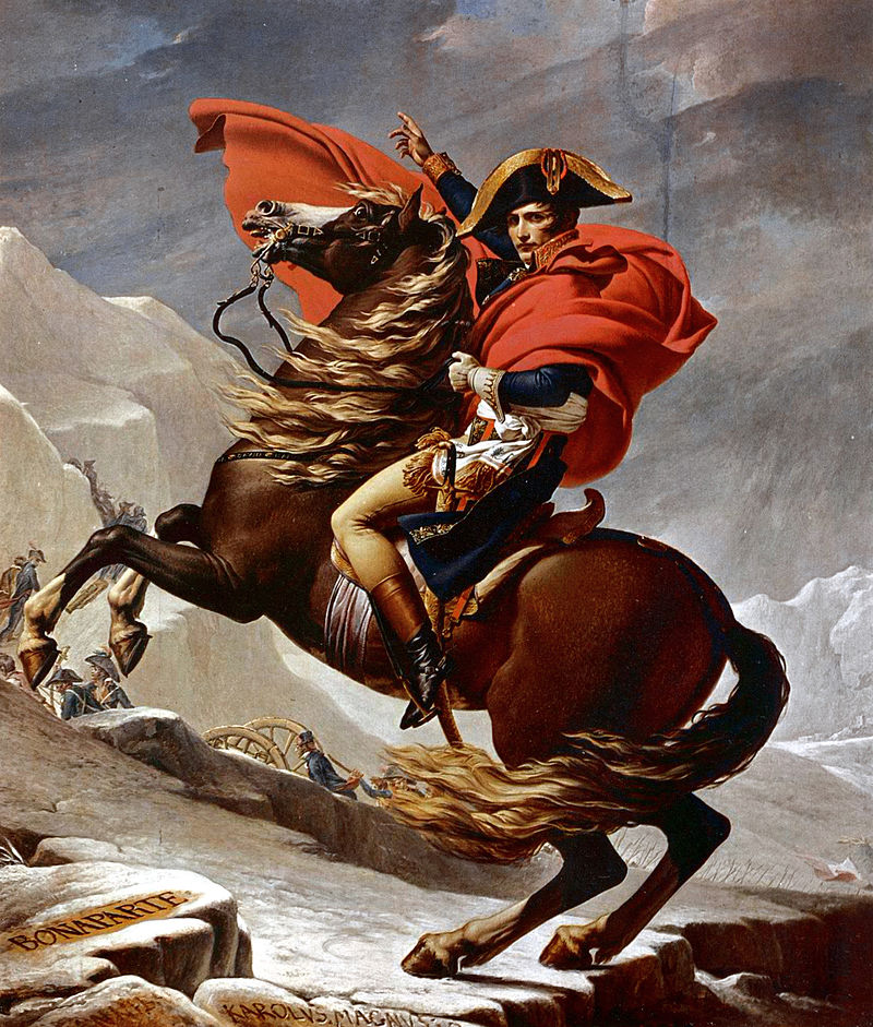 Jacques Louis David Bonaparte al Gran San Bernardo 1801. Seconda versione arte svelata